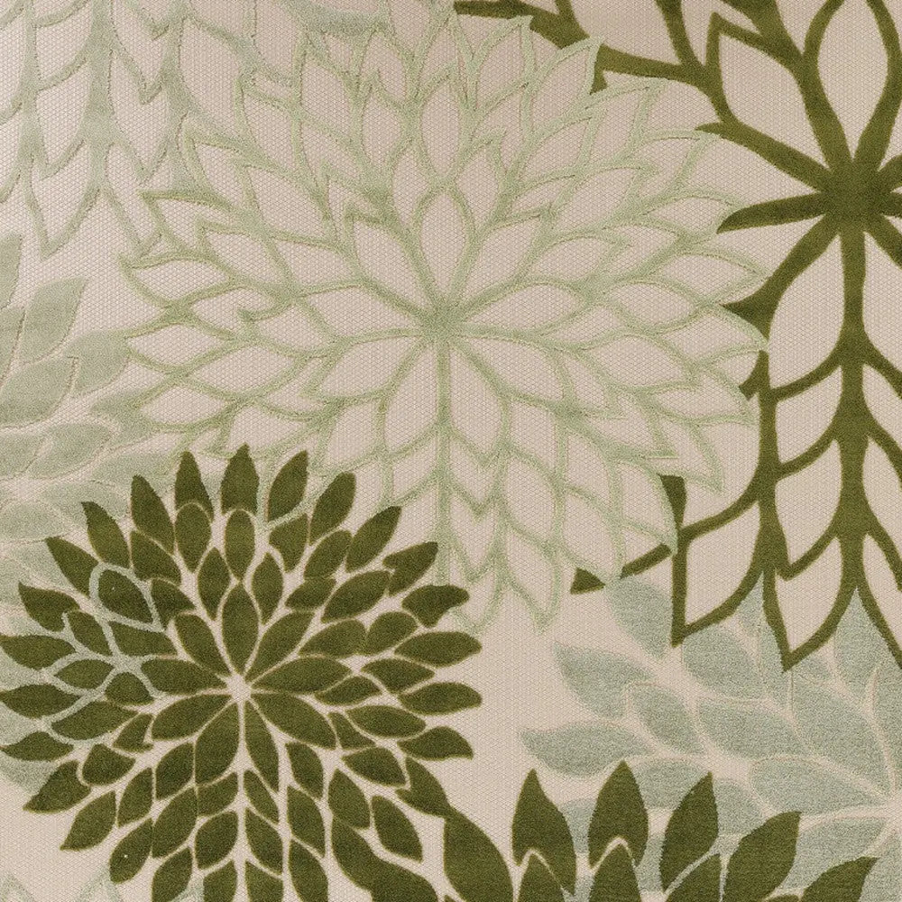 9' X 12' Ivory And Green Floral Indoor Outdoor Area Rug Homeroots Outdoor