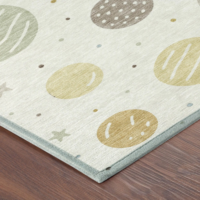 9' X 12' Ivory And Green Floral Washable Indoor Outdoor Area Rug Homeroots Outdoor