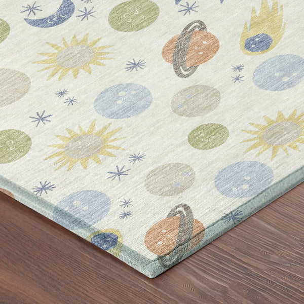 9' X 12' Ivory And Green Geometric Washable Indoor Outdoor Area Rug Homeroots Outdoor
