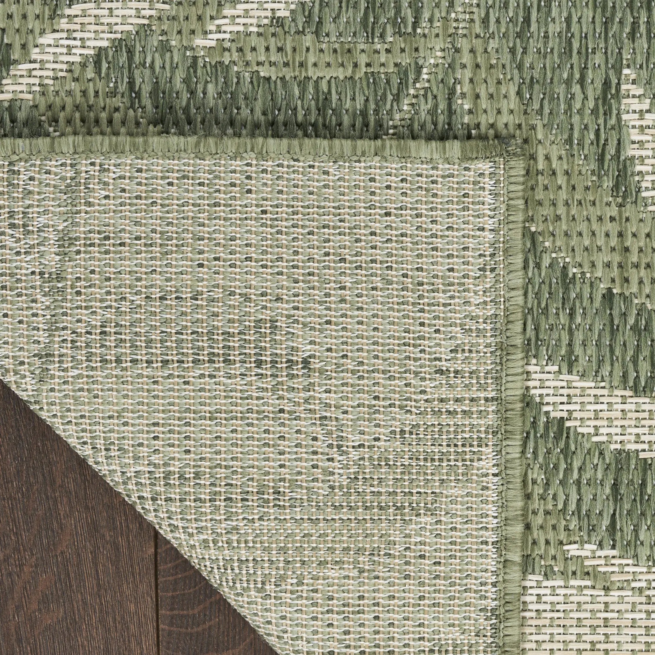 9' X 12' Ivory And Green Palm Leaf Indoor Outdoor Area Rug Homeroots Outdoor