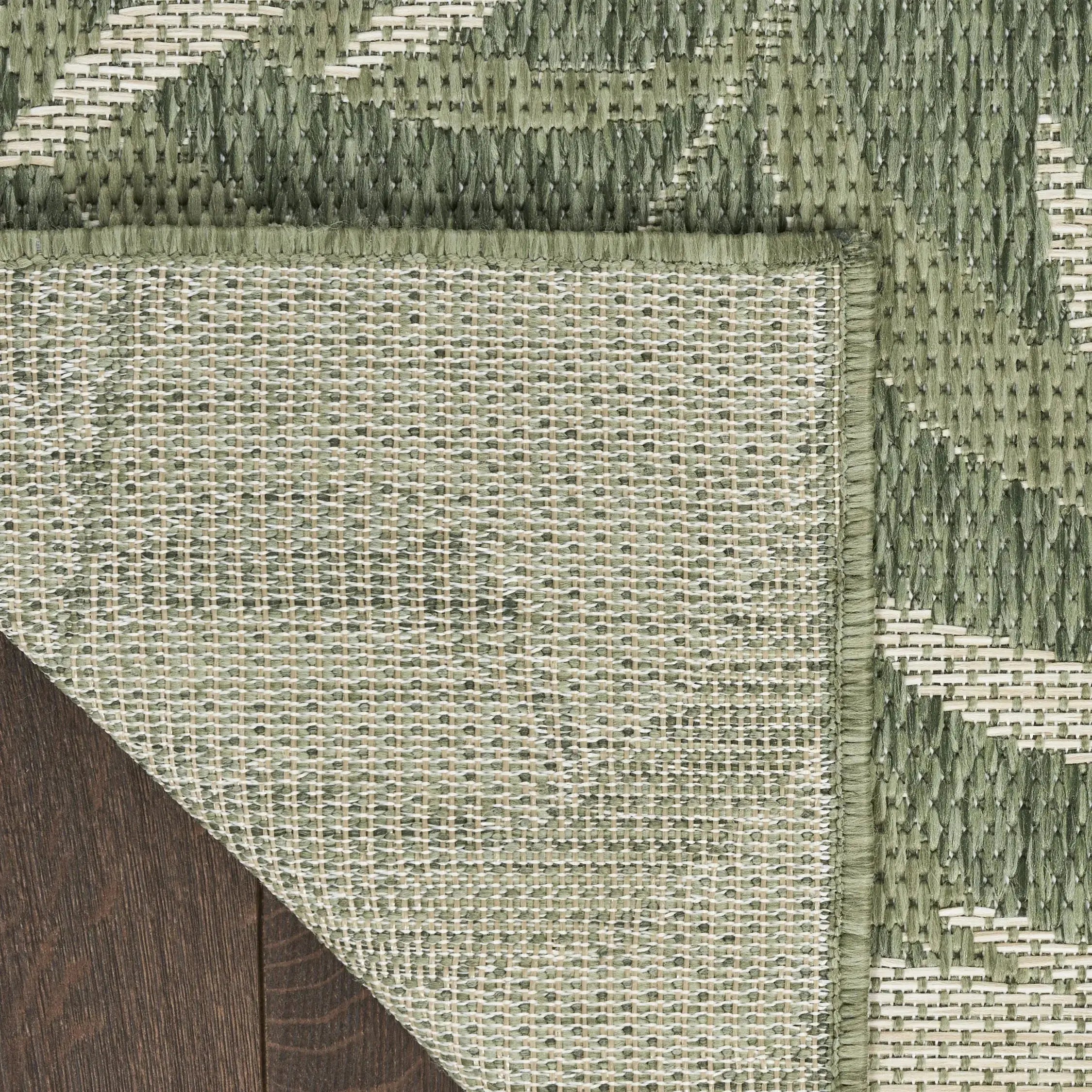 9' X 12' Ivory And Green Palm Leaf Indoor Outdoor Area Rug Homeroots Outdoor
