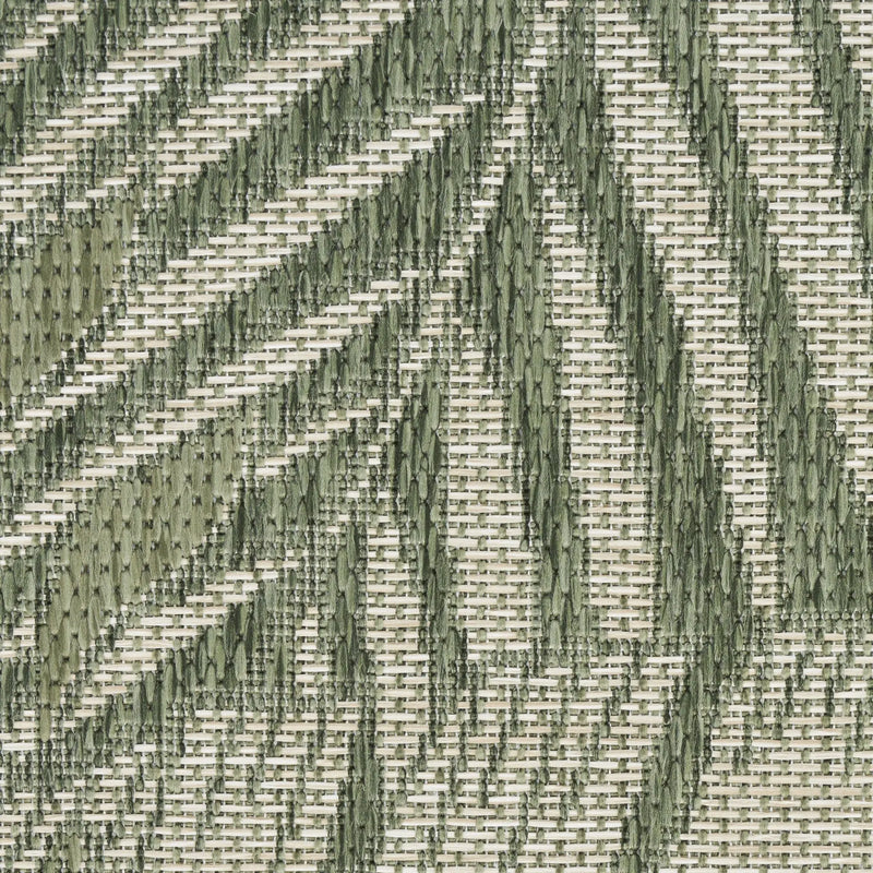 9' X 12' Ivory And Green Palm Leaf Indoor Outdoor Area Rug Homeroots Outdoor