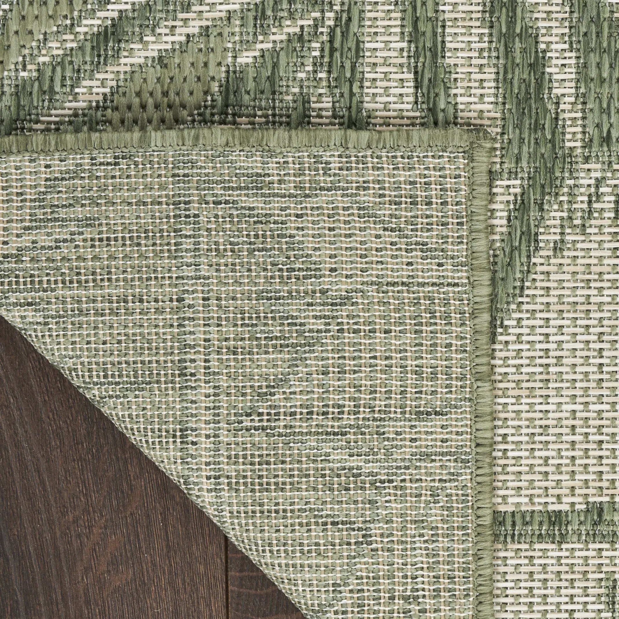 9' X 12' Ivory And Green Palm Leaf Indoor Outdoor Area Rug Homeroots Outdoor