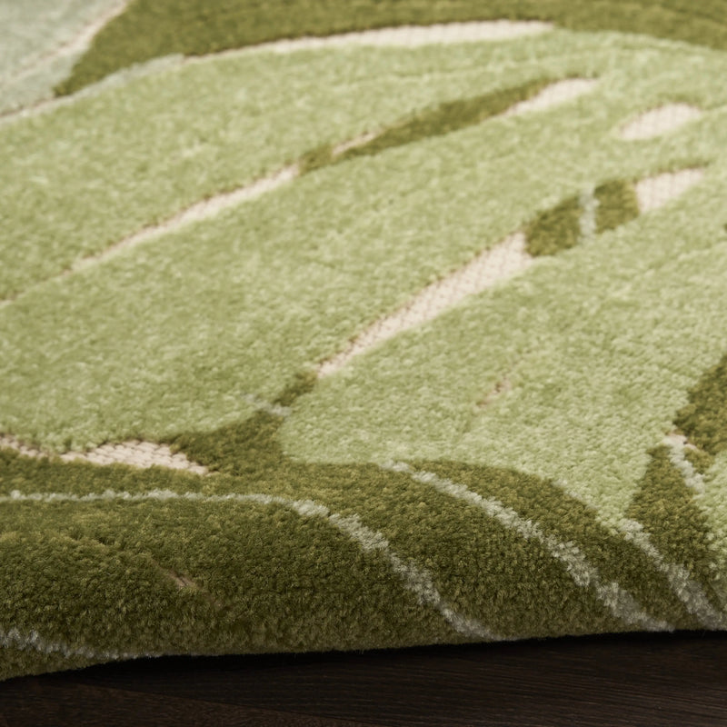 9' X 12' Ivory And Green Palm Leaf Indoor Outdoor Area Rug Homeroots Outdoor