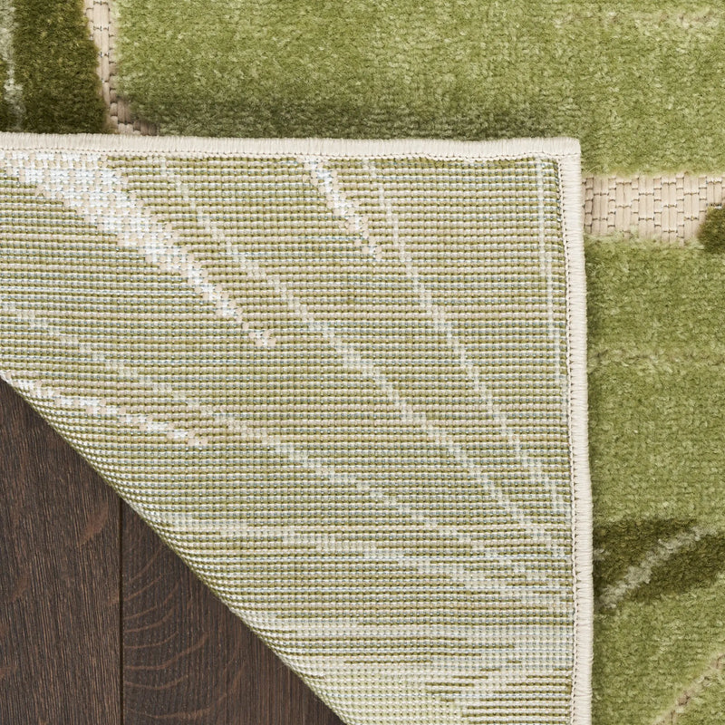 9' X 12' Ivory And Green Palm Leaf Indoor Outdoor Area Rug Homeroots Outdoor