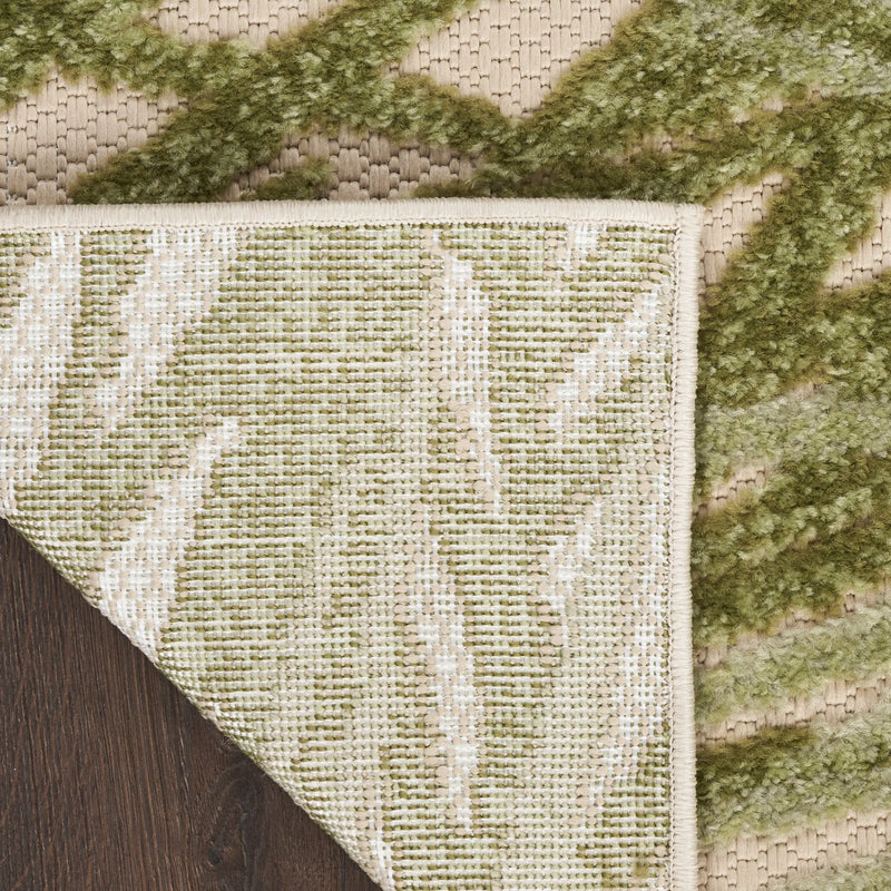 9' X 12' Ivory And Green Palm Leaf Indoor Outdoor Area Rug Homeroots Outdoor