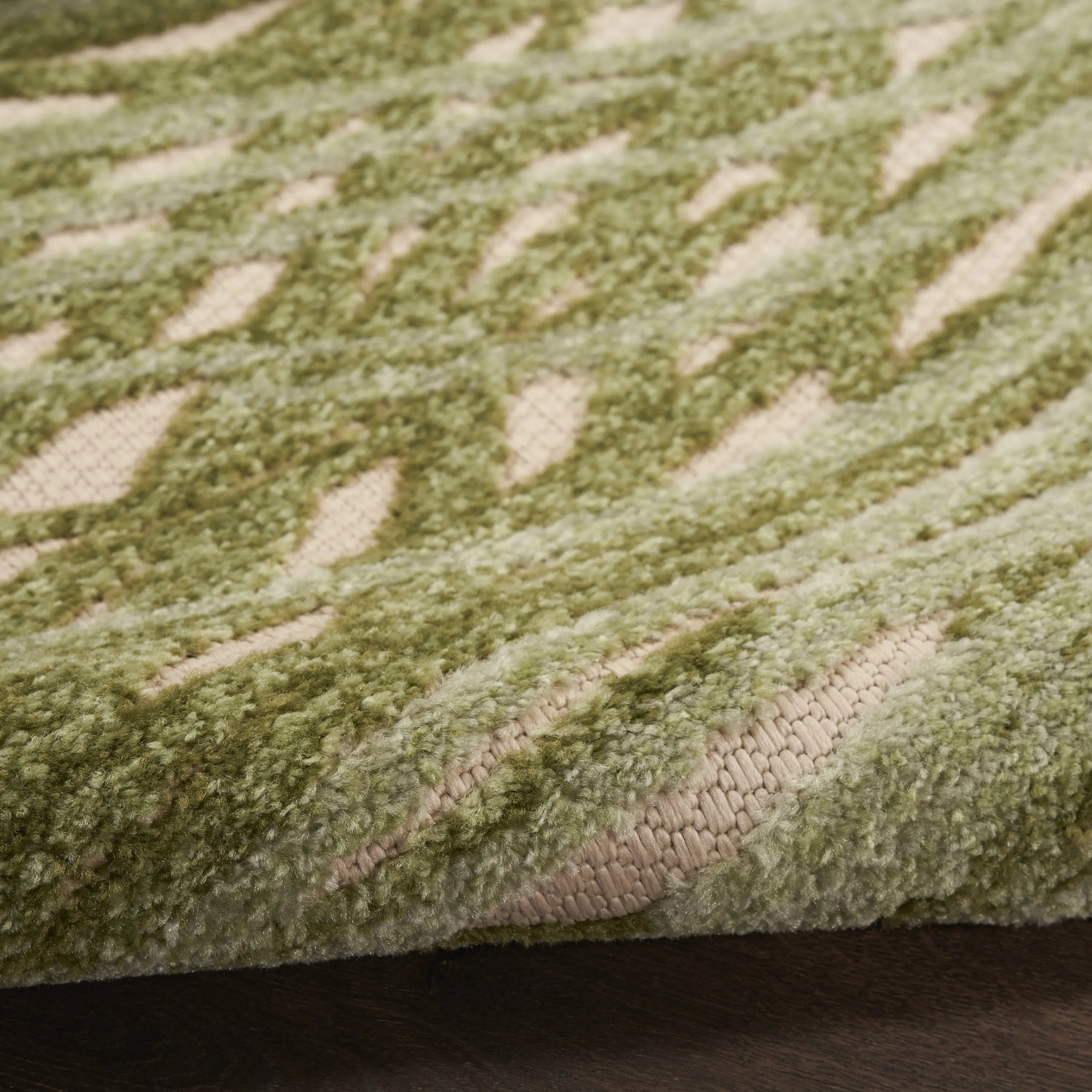 9' X 12' Ivory And Green Palm Leaf Indoor Outdoor Area Rug Homeroots Outdoor