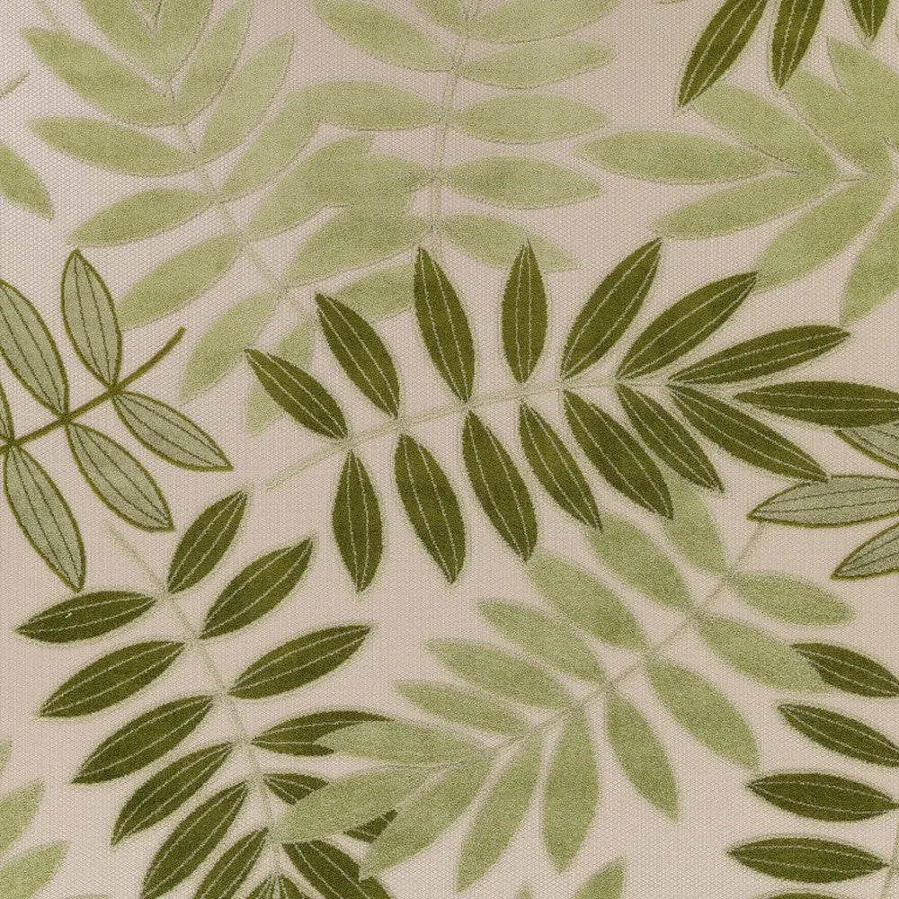 9' X 12' Ivory And Green Palm Leaf Indoor Outdoor Area Rug Homeroots Outdoor