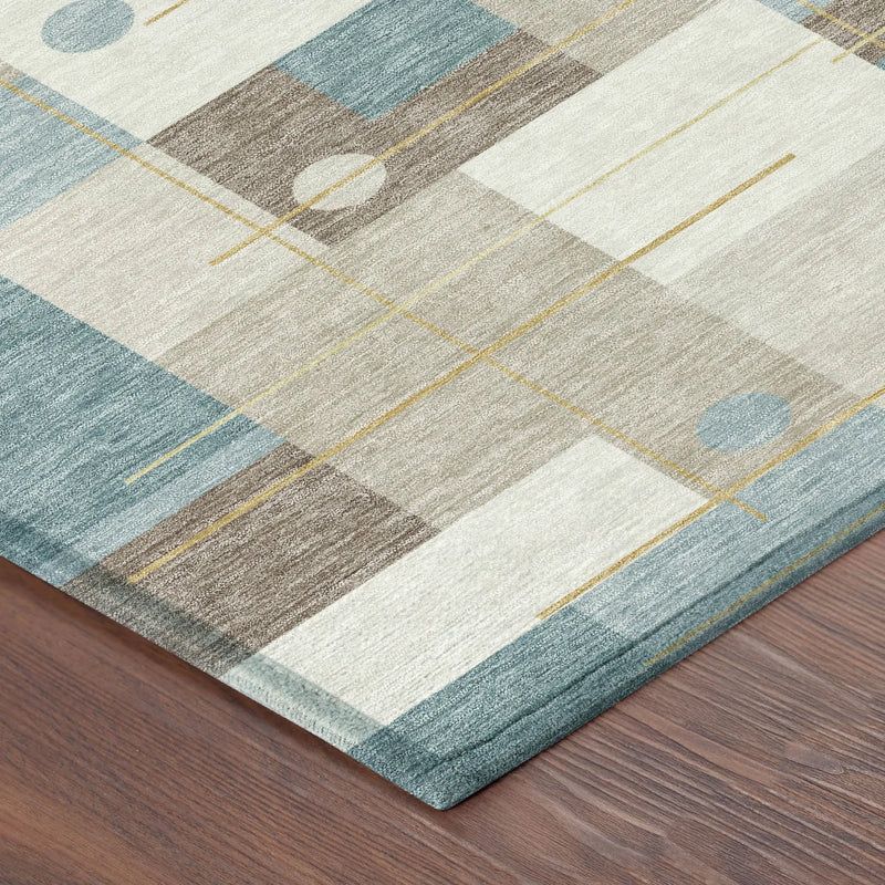9' X 12' Ivory And Khaki Geometric Washable Indoor Outdoor Area Rug Homeroots Outdoor