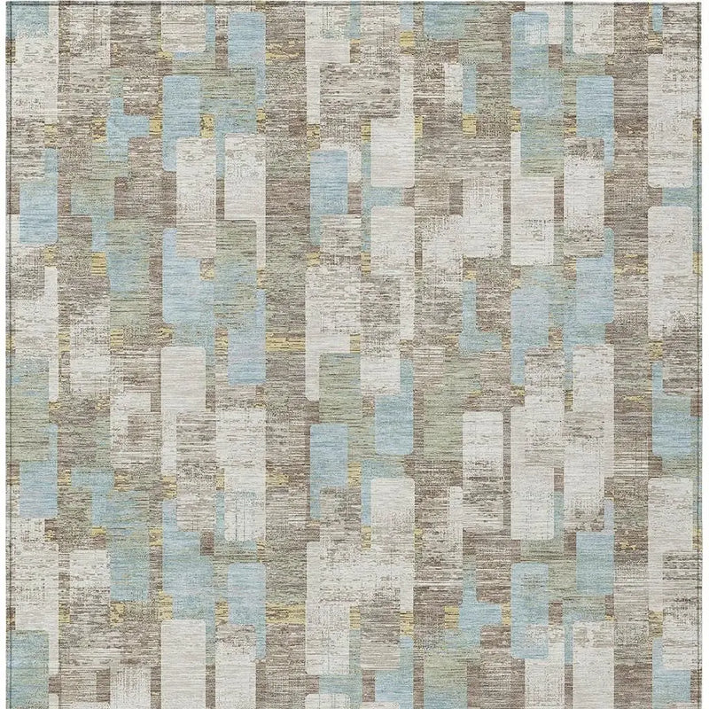 9' X 12' Ivory And Khaki Geometric Washable Indoor Outdoor Area Rug Homeroots Outdoor