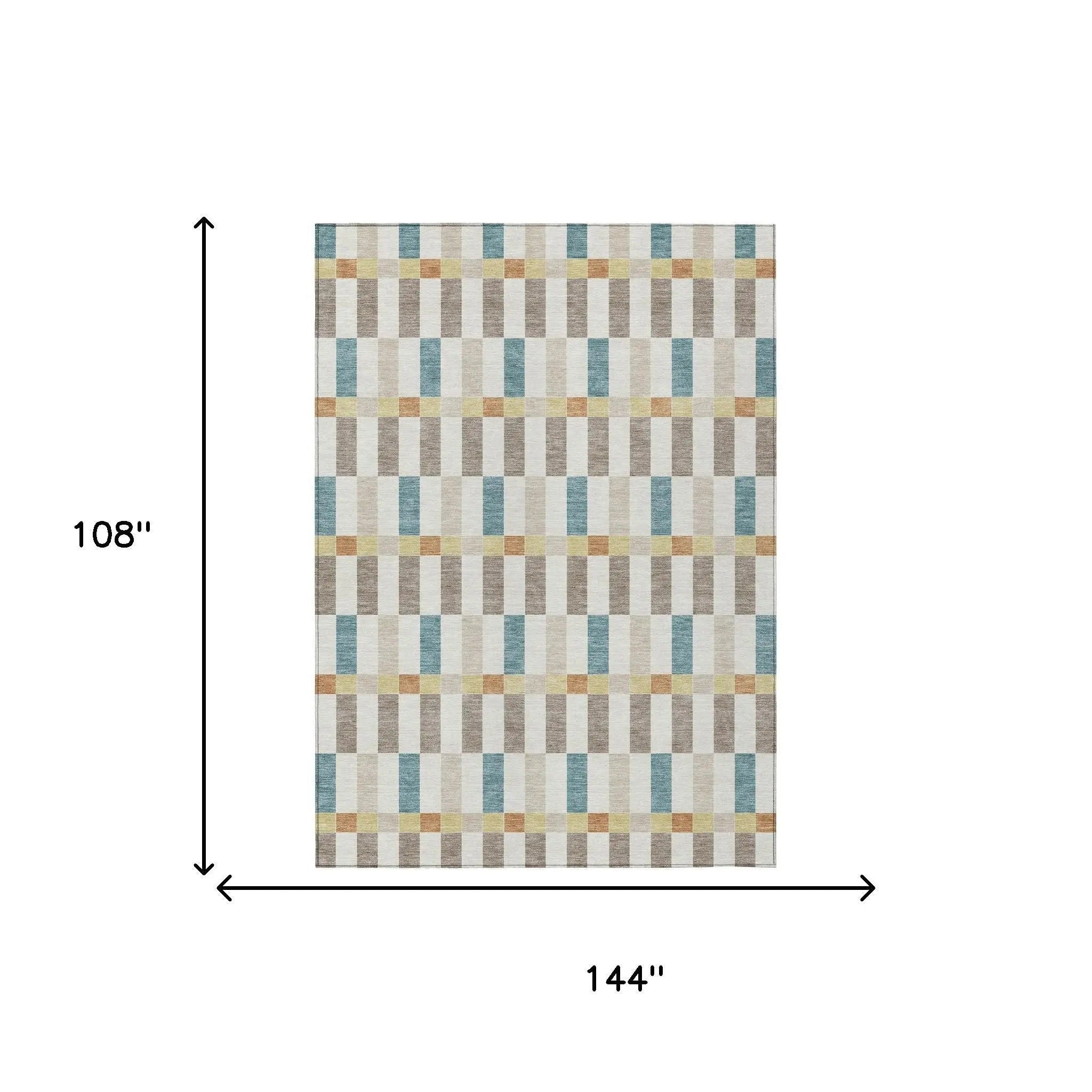 9' X 12' Ivory And Khaki Geometric Washable Indoor Outdoor Area Rug Homeroots Outdoor