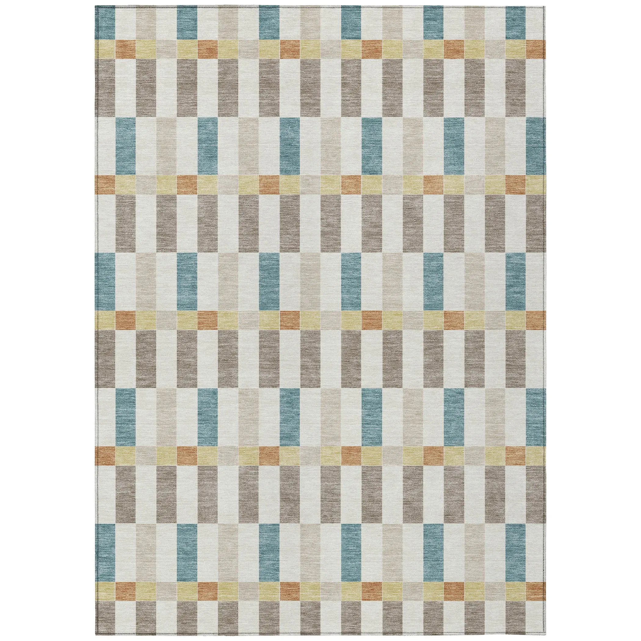 9' X 12' Ivory And Khaki Geometric Washable Indoor Outdoor Area Rug Homeroots Outdoor