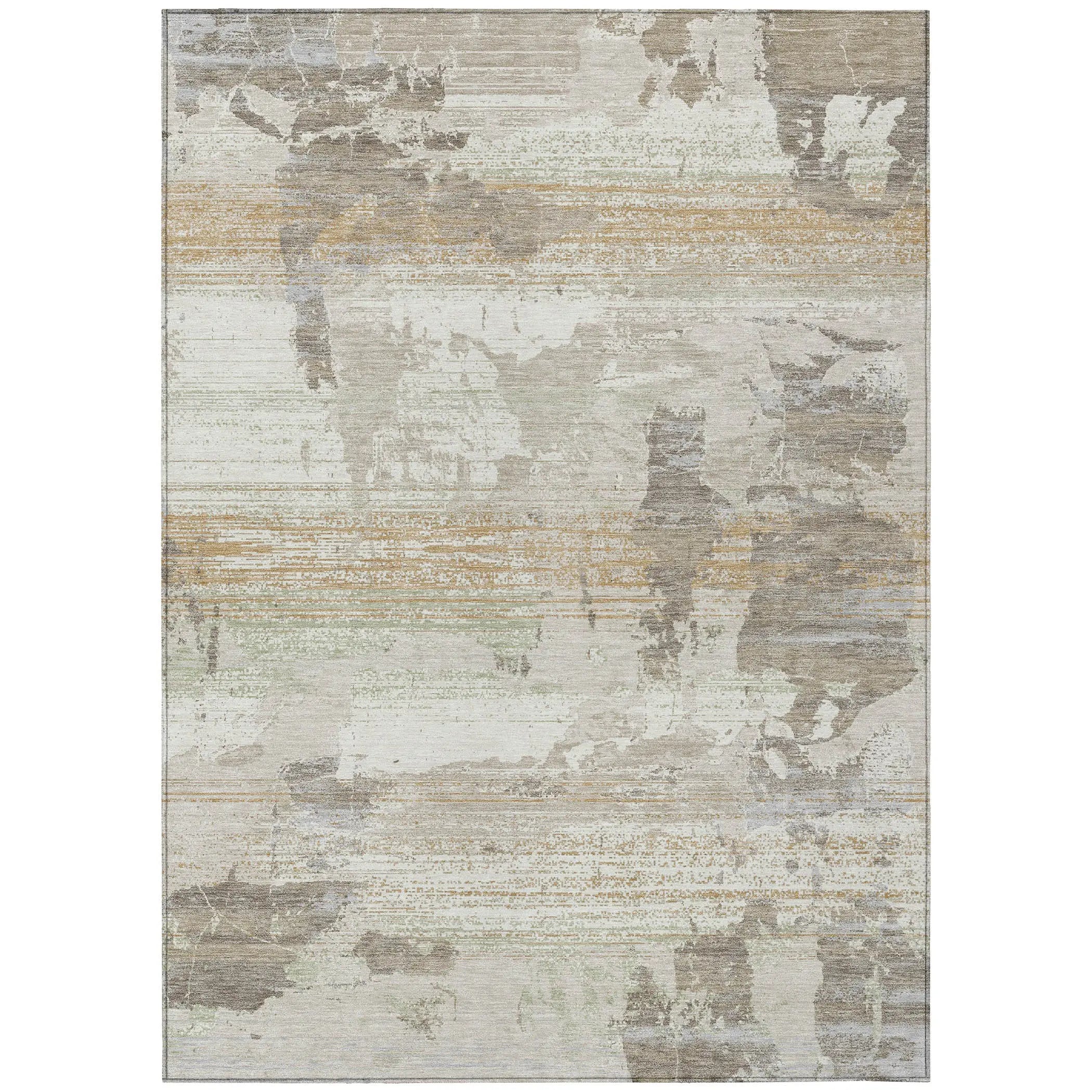 9' X 12' Ivory And Linen Abstract Washable Indoor Outdoor Area Rug Homeroots Outdoor