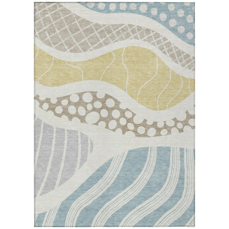 9' X 12' Ivory And Linen Abstract Washable Indoor Outdoor Area Rug Homeroots Outdoor