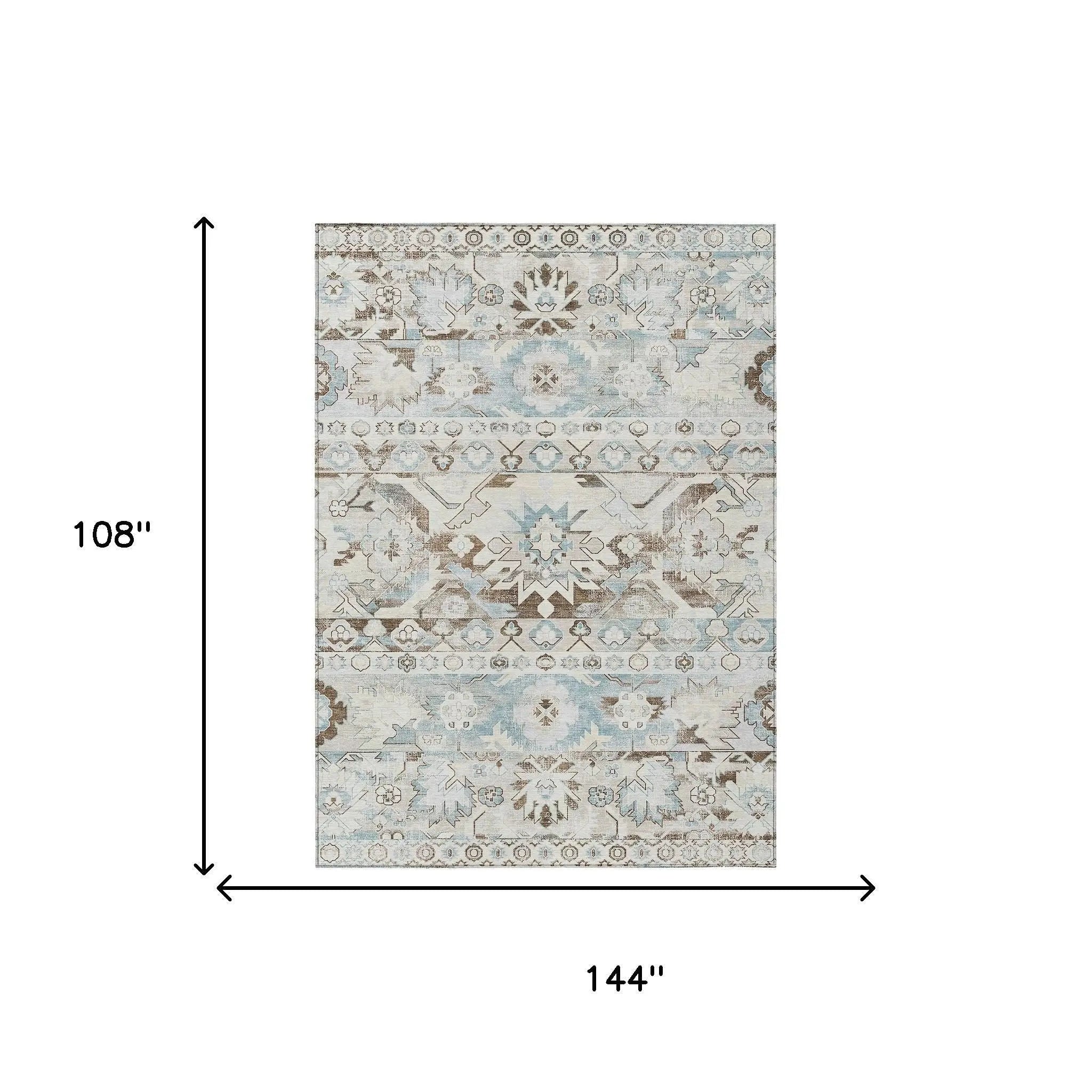 9' X 12' Ivory And Linen Cactus Washable Indoor Outdoor Area Rug Homeroots Outdoor
