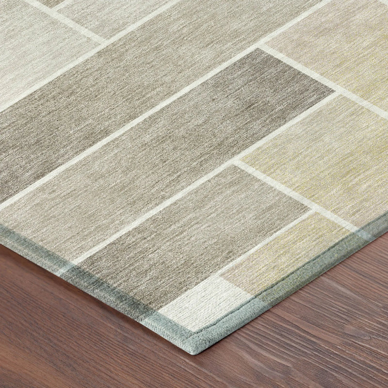 9' X 12' Ivory And Linen Geometric Washable Indoor Outdoor Area Rug Homeroots Outdoor