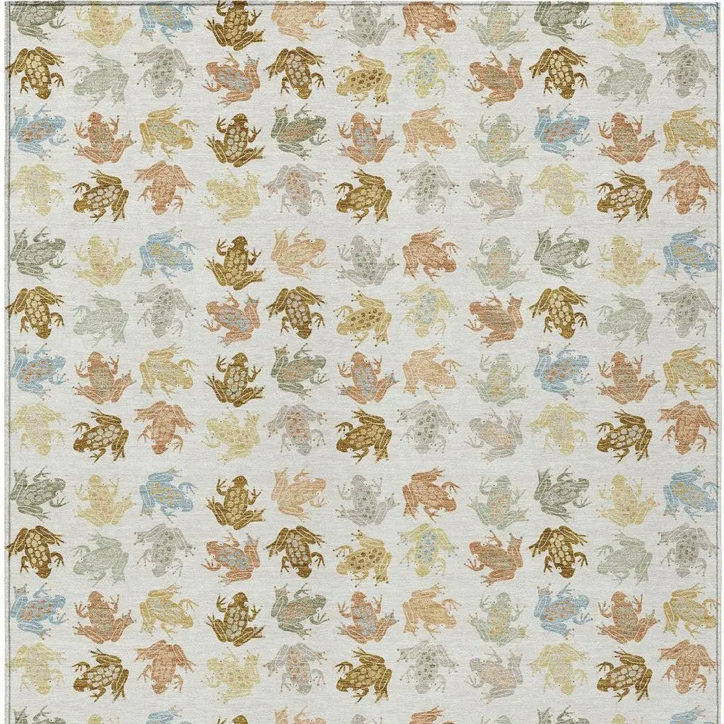 9' X 12' Ivory And Linen Geometric Washable Indoor Outdoor Area Rug Homeroots Outdoor