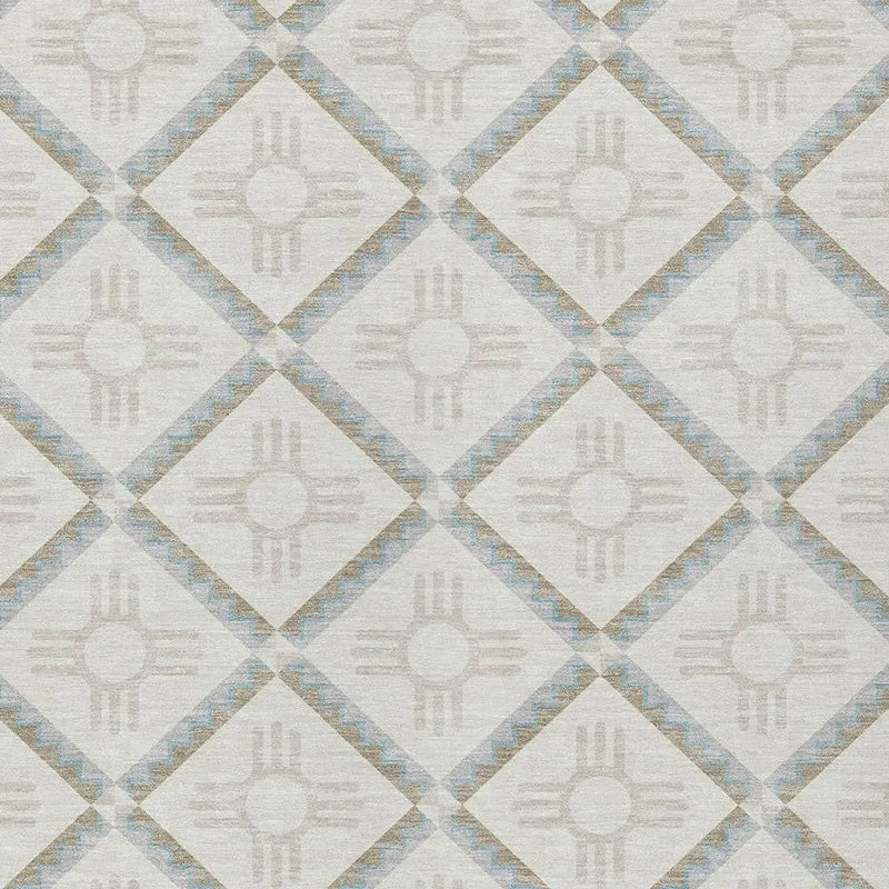 9' X 12' Ivory And Linen Geometric Washable Indoor Outdoor Area Rug Homeroots Outdoor