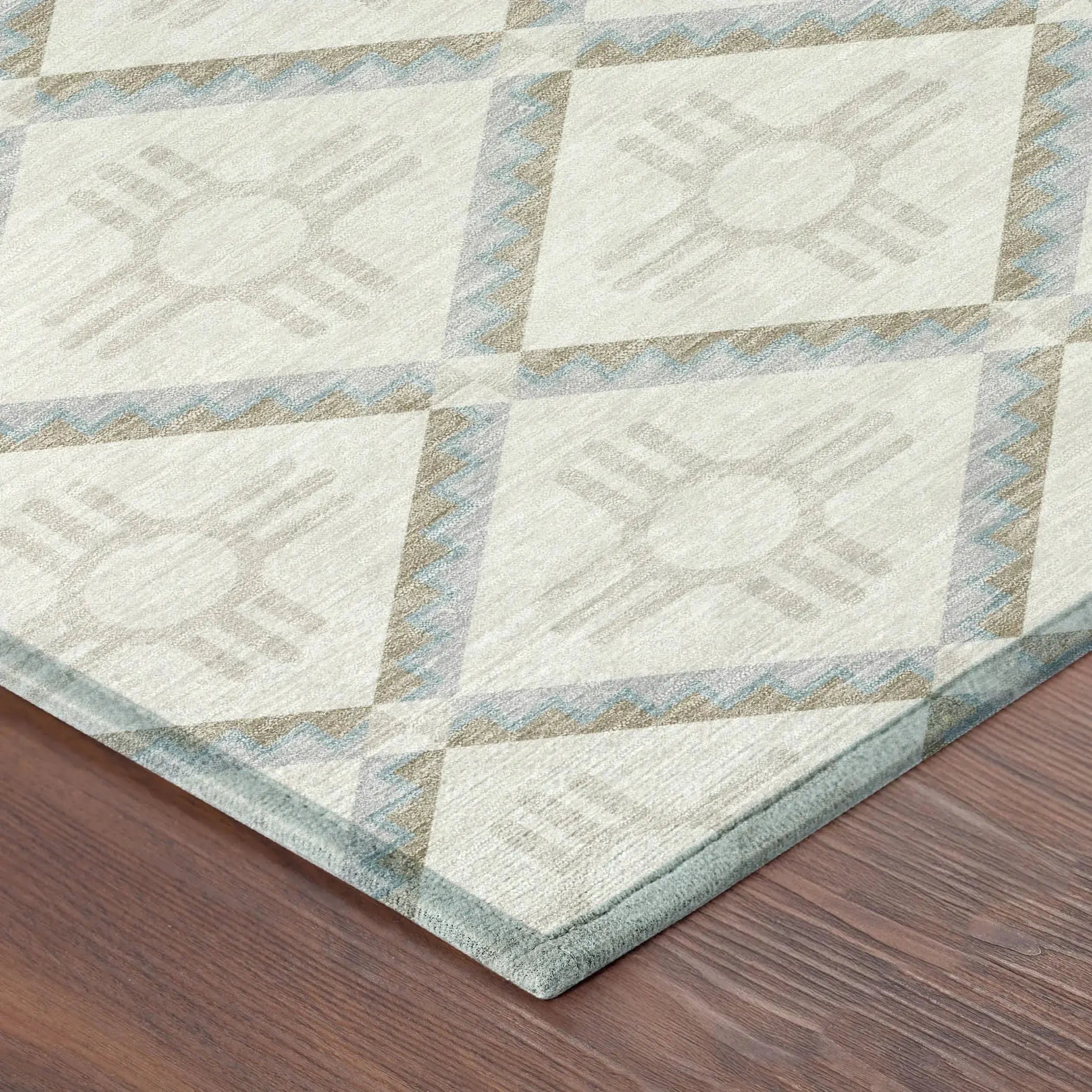 9' X 12' Ivory And Linen Geometric Washable Indoor Outdoor Area Rug Homeroots Outdoor