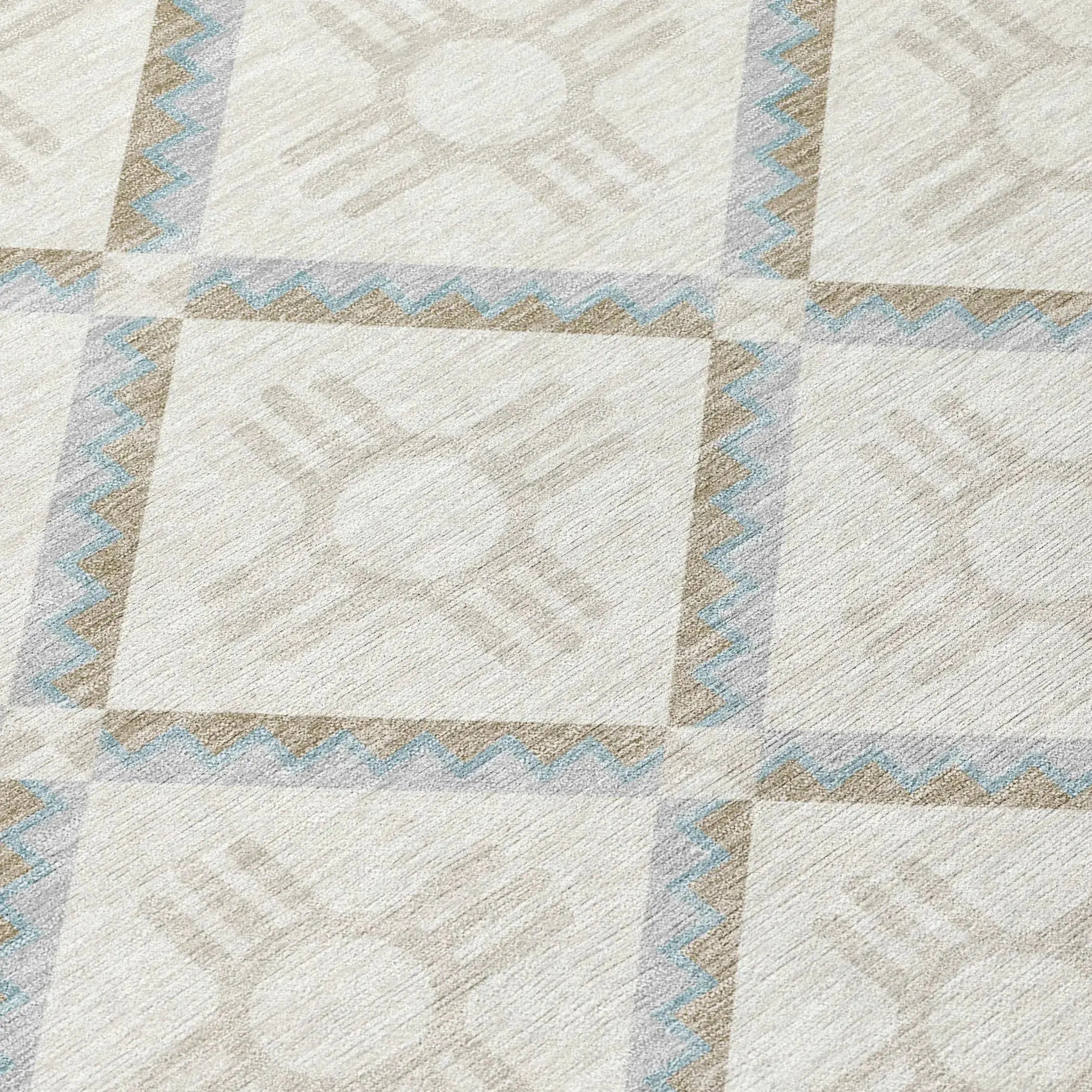 9' X 12' Ivory And Linen Geometric Washable Indoor Outdoor Area Rug Homeroots Outdoor