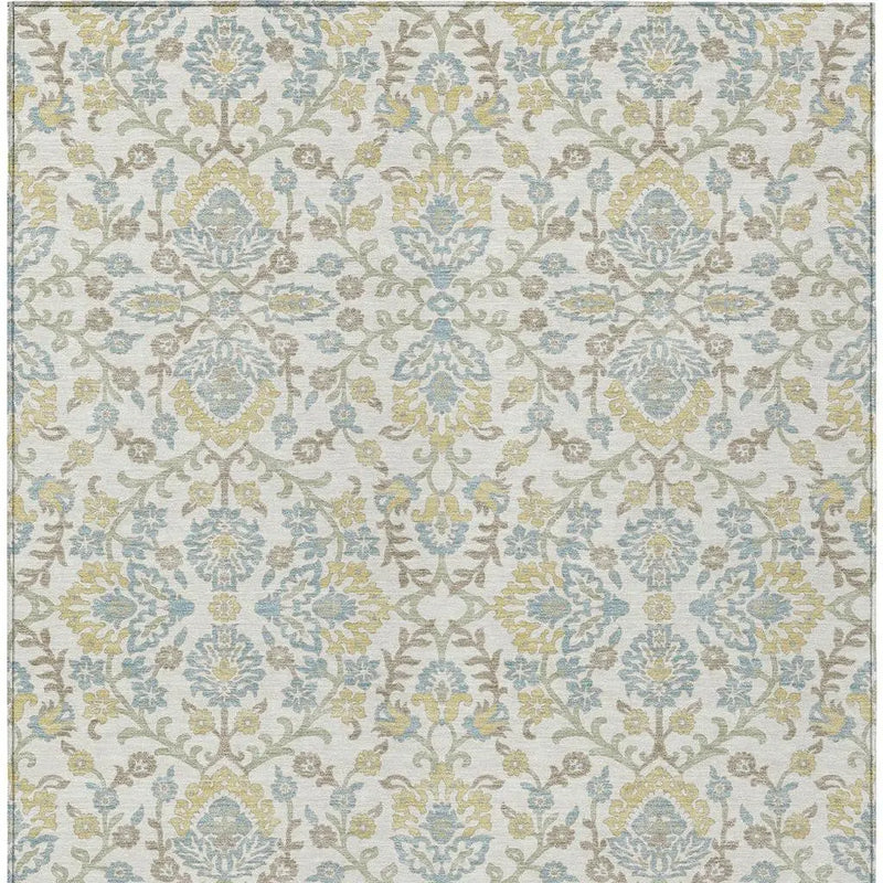 9' X 12' Ivory And Linen Geometric Washable Indoor Outdoor Area Rug Homeroots Outdoor