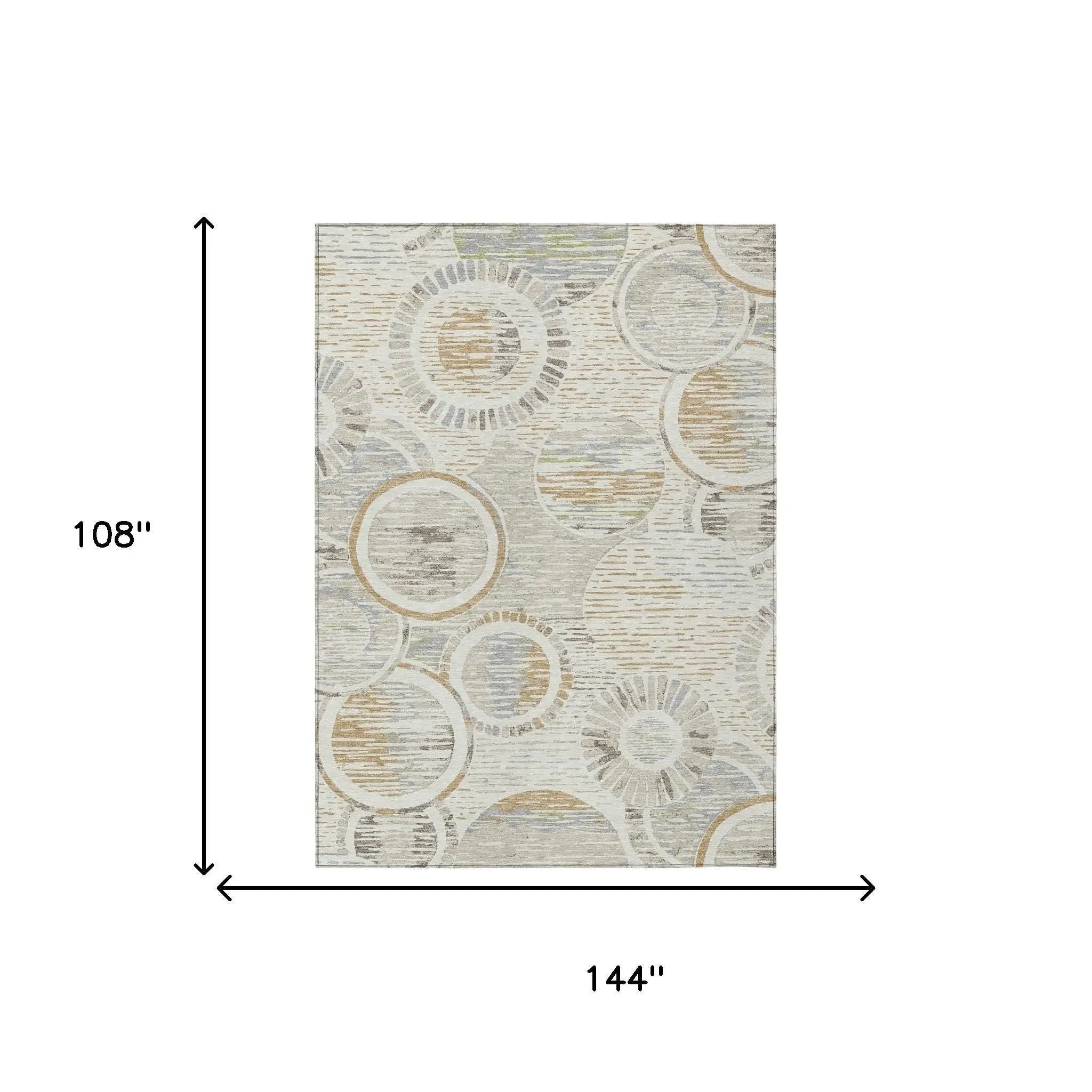 9' X 12' Ivory And Linen Geometric Washable Indoor Outdoor Area Rug Homeroots Outdoor