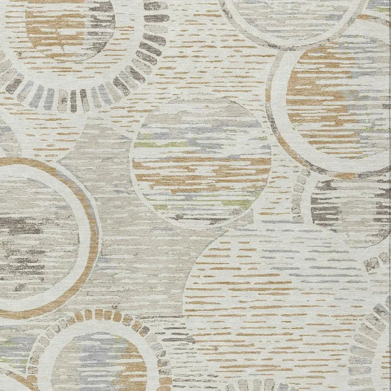 9' X 12' Ivory And Linen Geometric Washable Indoor Outdoor Area Rug Homeroots Outdoor