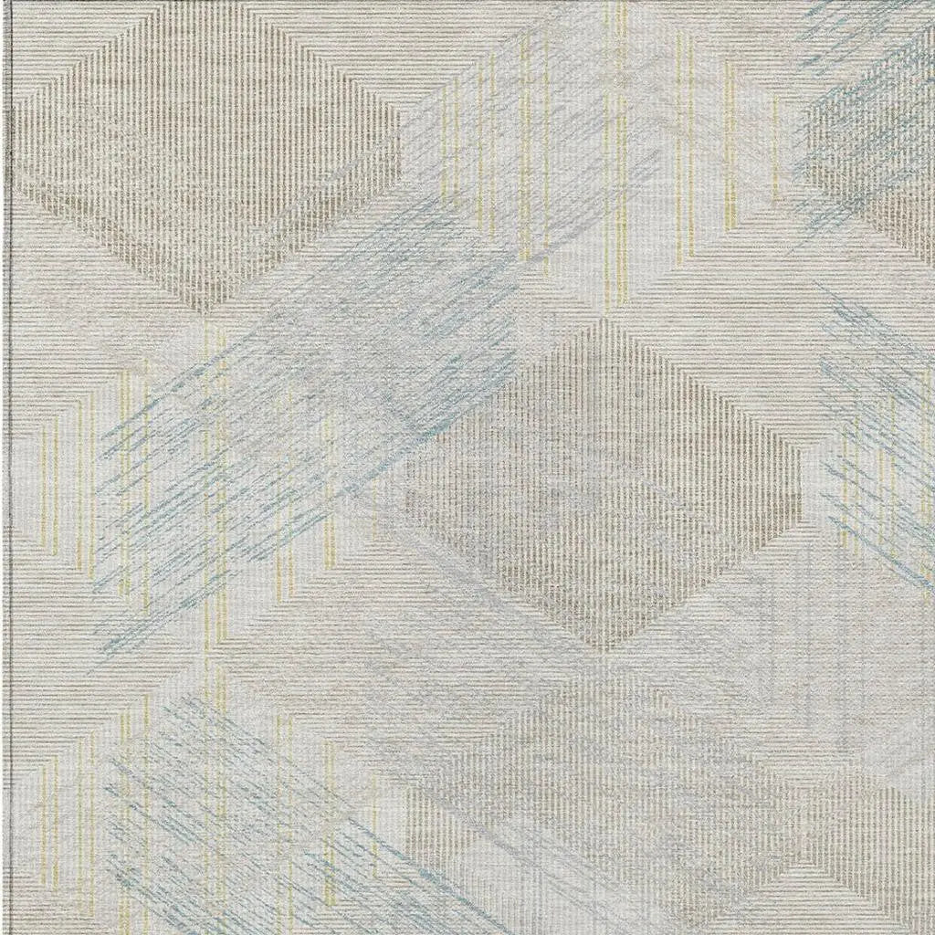 9' X 12' Ivory And Linen Geometric Washable Indoor Outdoor Area Rug Homeroots Outdoor