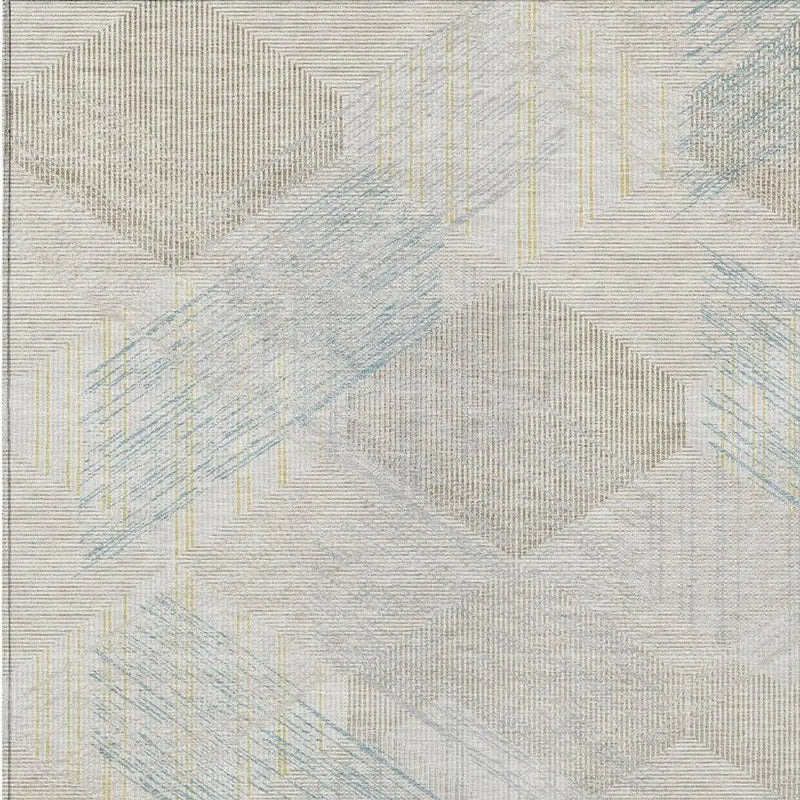 9' X 12' Ivory And Linen Geometric Washable Indoor Outdoor Area Rug Homeroots Outdoor