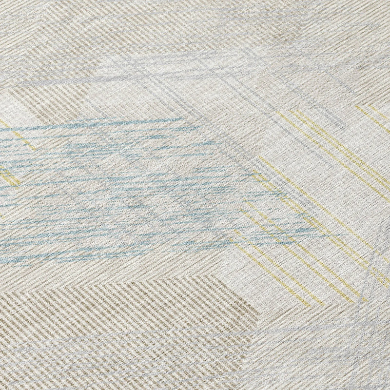 9' X 12' Ivory And Linen Geometric Washable Indoor Outdoor Area Rug Homeroots Outdoor