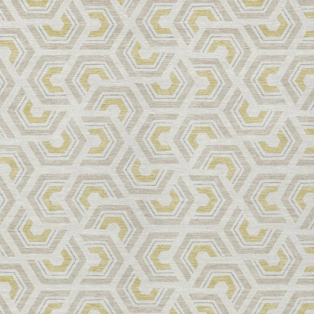 9' X 12' Ivory And Linen Geometric Washable Indoor Outdoor Area Rug Homeroots Outdoor