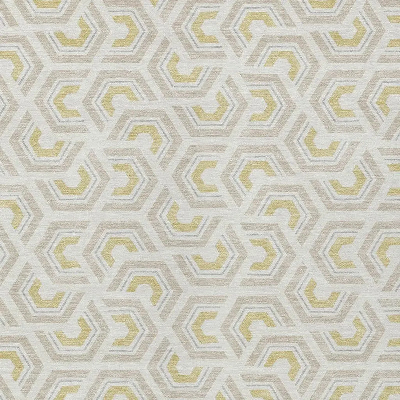 9' X 12' Ivory And Linen Geometric Washable Indoor Outdoor Area Rug Homeroots Outdoor