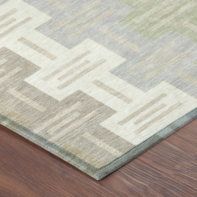9' X 12' Ivory And Linen Geometric Washable Indoor Outdoor Area Rug Homeroots Outdoor