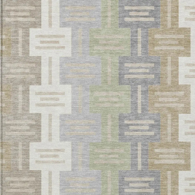 9' X 12' Ivory And Linen Geometric Washable Indoor Outdoor Area Rug Homeroots Outdoor