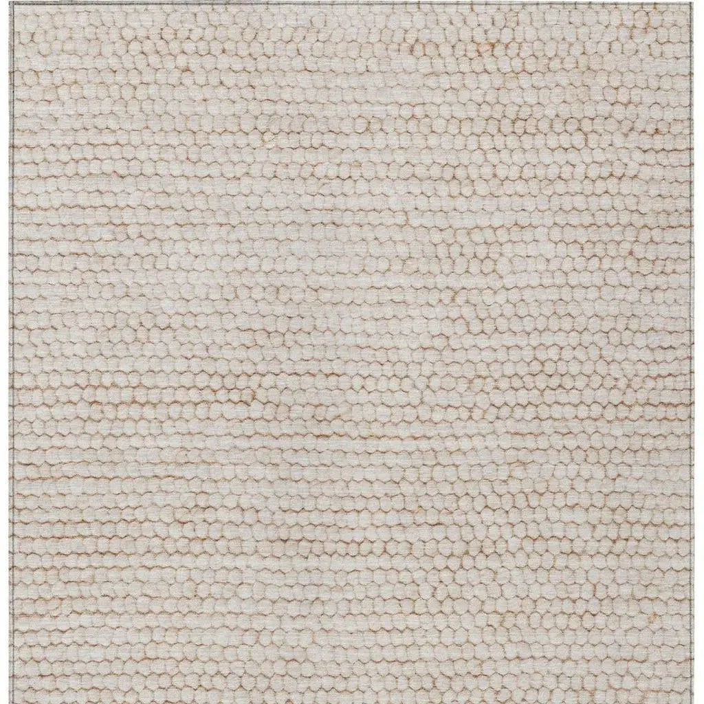 9' X 12' Ivory And Linen Striped Washable Indoor Outdoor Area Rug Homeroots Outdoor
