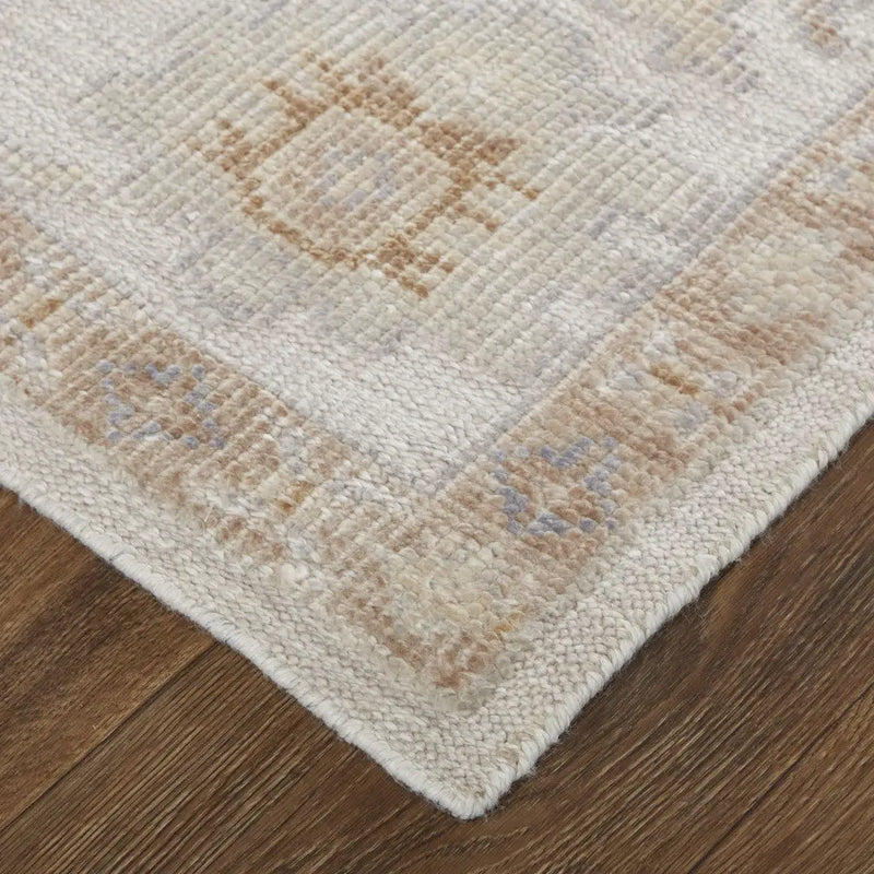 9' X 12' Ivory And Orange Floral Hand Knotted Stain Resistant Area Rug Homeroots Outdoor