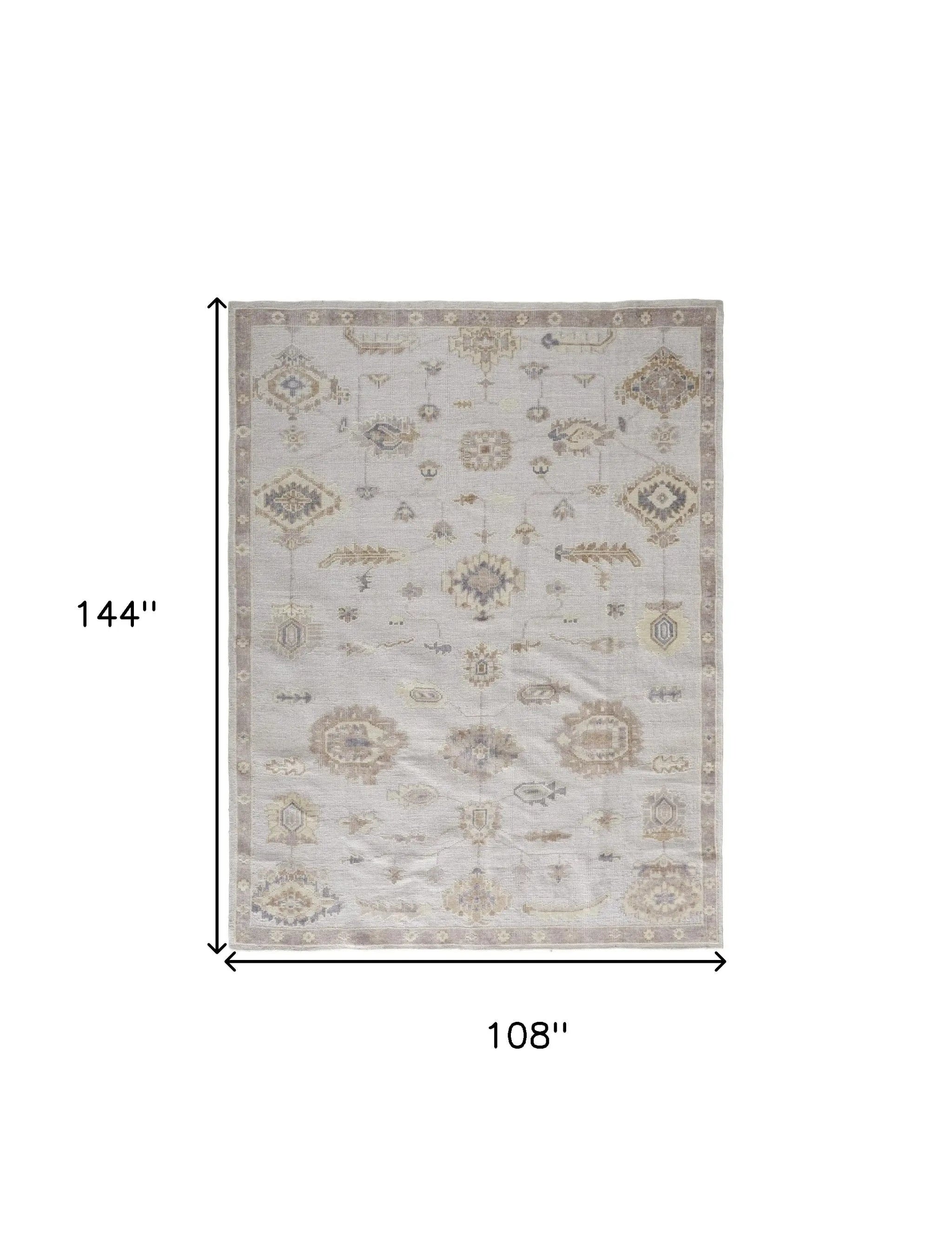 9' X 12' Ivory And Orange Floral Hand Knotted Stain Resistant Area Rug Homeroots Outdoor
