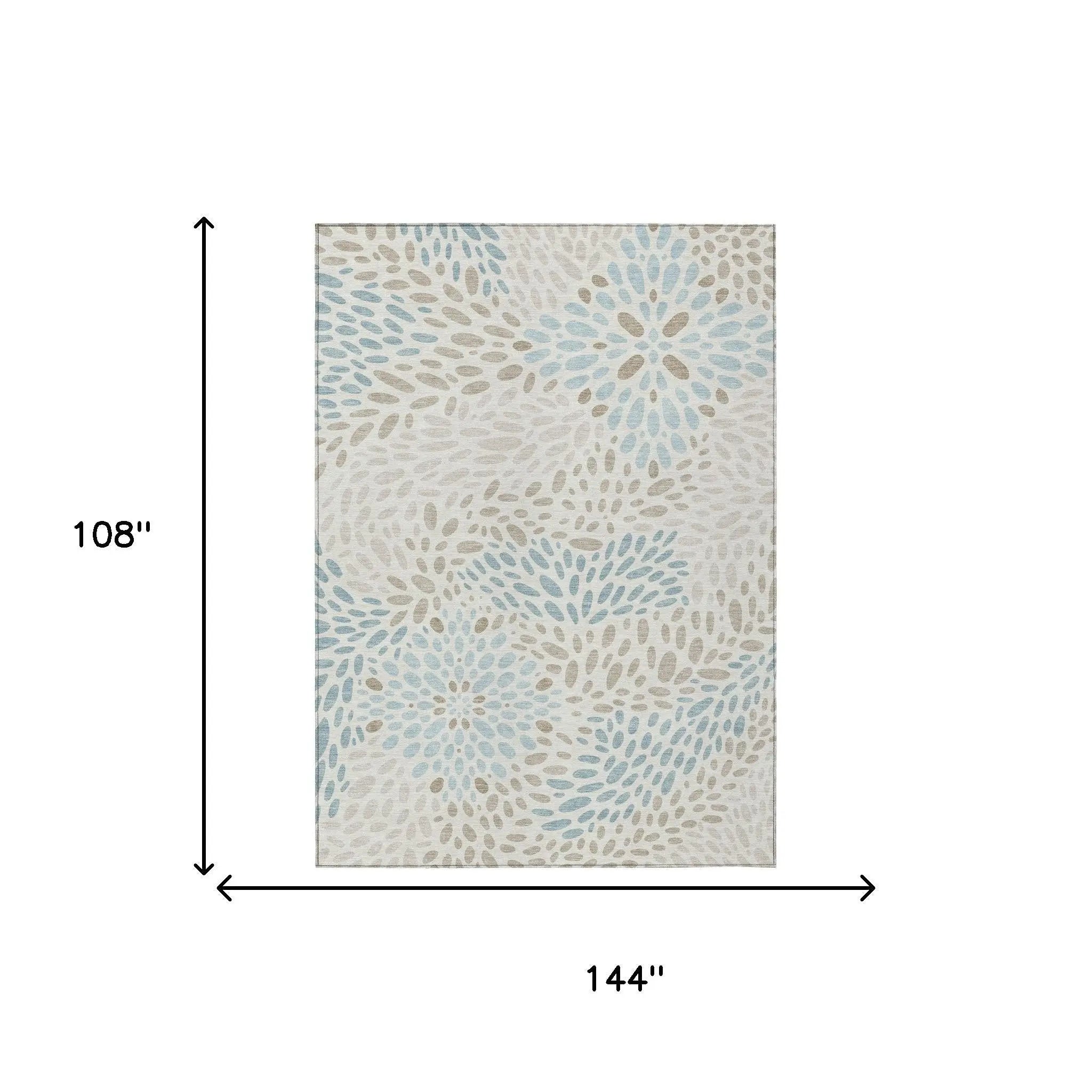 9' X 12' Ivory And Pearl Abstract Washable Indoor Outdoor Area Rug Homeroots Outdoor