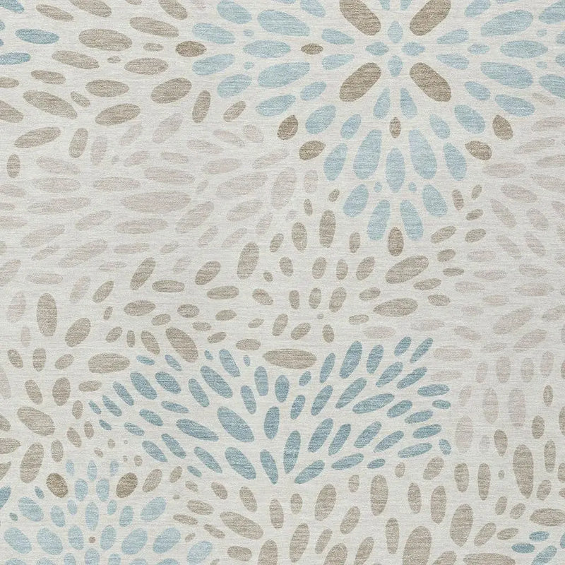 9' X 12' Ivory And Pearl Abstract Washable Indoor Outdoor Area Rug Homeroots Outdoor