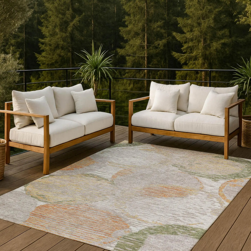 9' X 12' Ivory And Pewter Geometric Washable Indoor Outdoor Area Rug Homeroots Outdoor