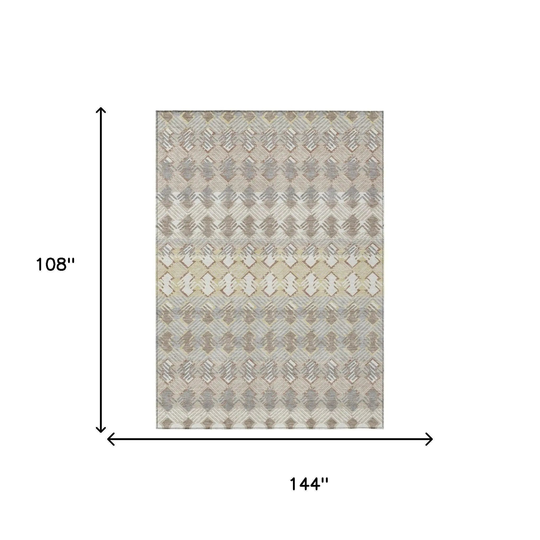 9' X 12' Ivory And Pewter Striped Washable Indoor Outdoor Area Rug Homeroots Outdoor