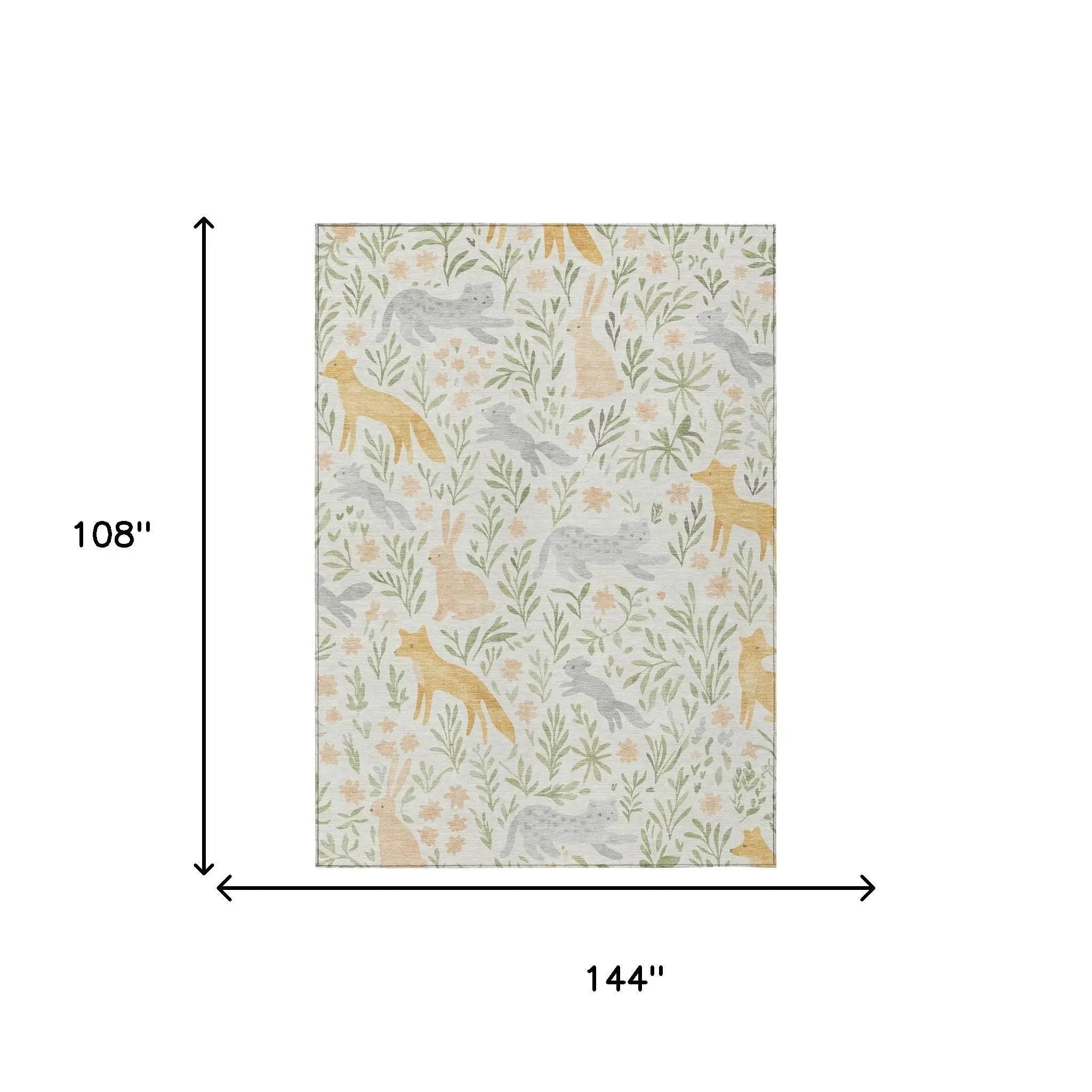 9' X 12' Ivory And Pink Botanical Leaves Washable Indoor Outdoor Area Rug Homeroots Outdoor