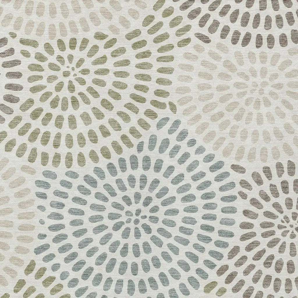 9' X 12' Ivory And Sage Geometric Washable Indoor Outdoor Area Rug Homeroots Outdoor