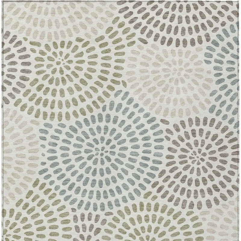9' X 12' Ivory And Sage Geometric Washable Indoor Outdoor Area Rug Homeroots Outdoor