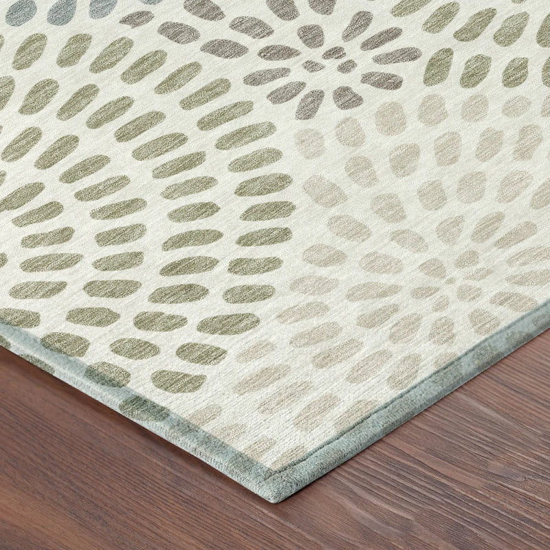 9' X 12' Ivory And Sage Geometric Washable Indoor Outdoor Area Rug Homeroots Outdoor