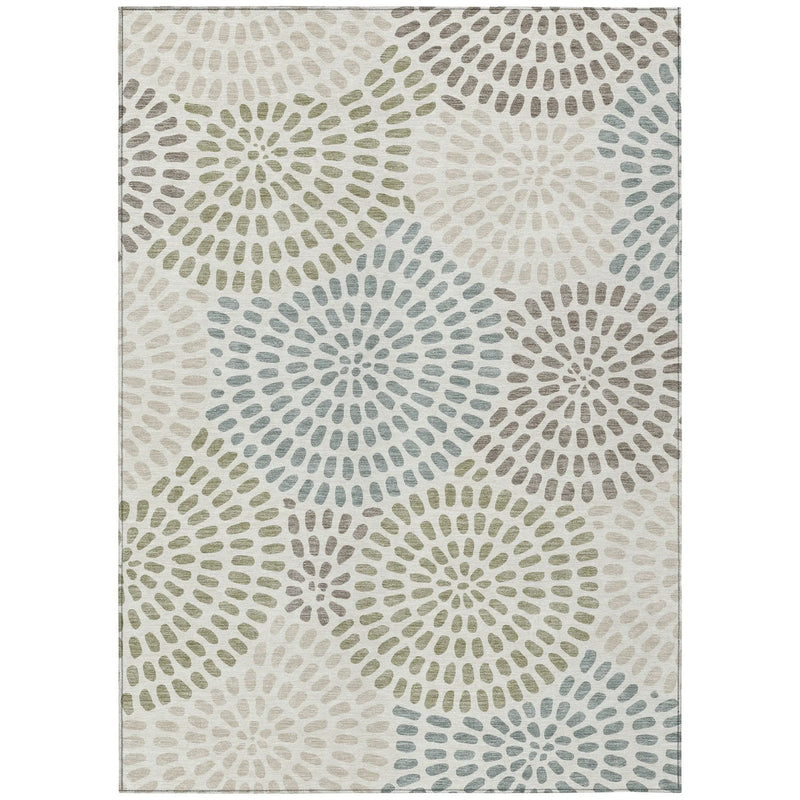 9' X 12' Ivory And Sage Geometric Washable Indoor Outdoor Area Rug Homeroots Outdoor