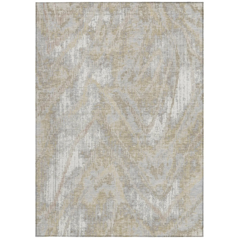 9' X 12' Ivory And Silver Abstract Washable Indoor Outdoor Area Rug Homeroots Outdoor