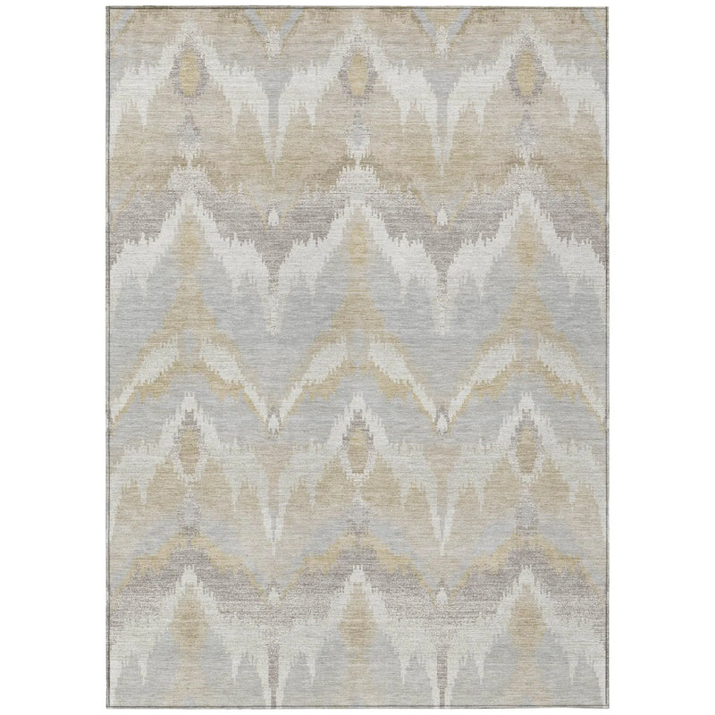 9' X 12' Ivory And Silver Abstract Washable Indoor Outdoor Area Rug Homeroots Outdoor