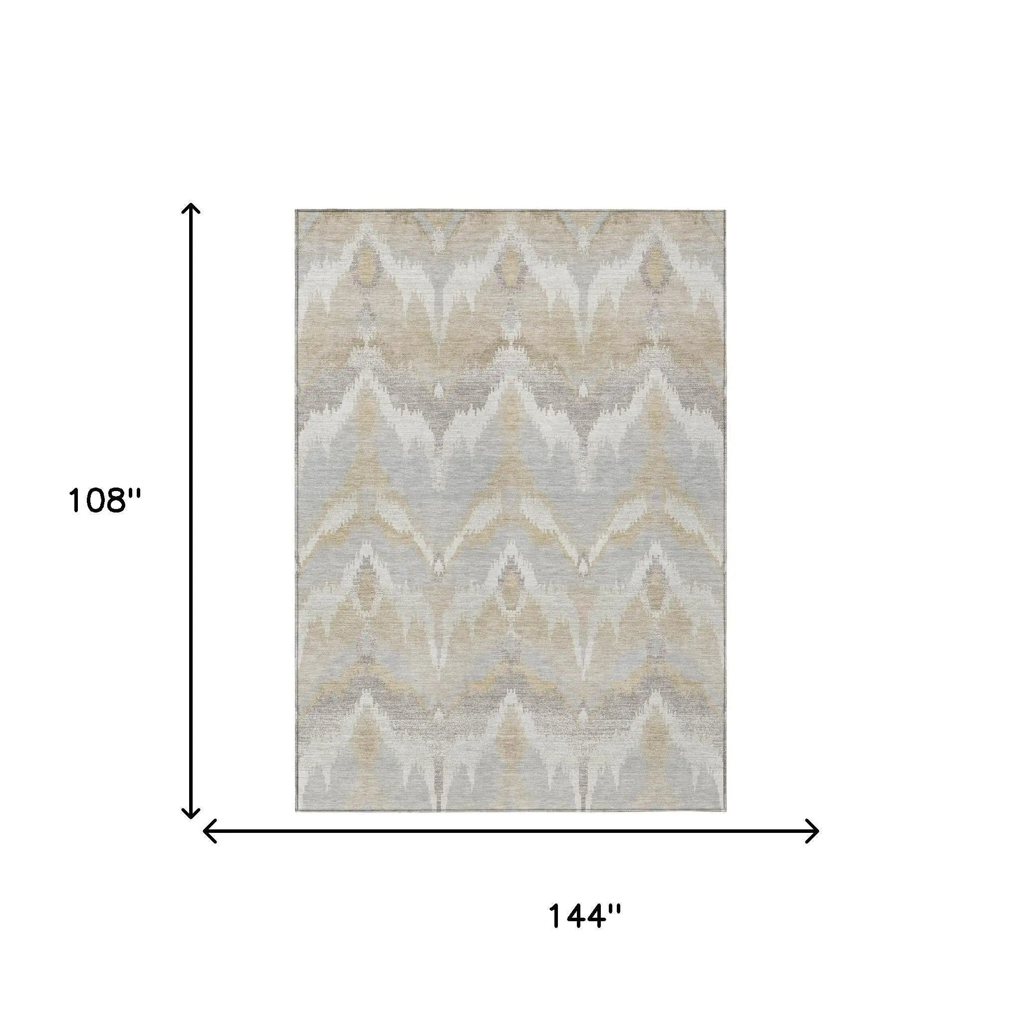 9' X 12' Ivory And Silver Abstract Washable Indoor Outdoor Area Rug Homeroots Outdoor
