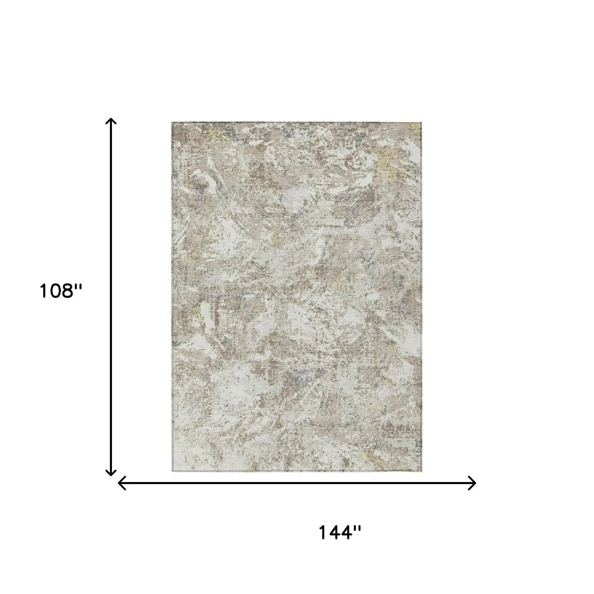 9' X 12' Ivory And Silver Abstract Washable Indoor Outdoor Area Rug Homeroots Outdoor